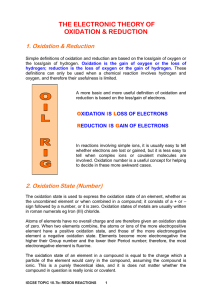 Topic 7b Redox notes