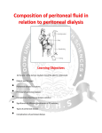 Composition of peritoneal fluid in relation to peritoneal dialysis