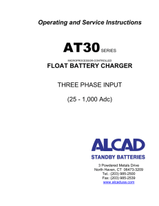 Operating and Service Instructions FLOAT BATTERY CHARGER