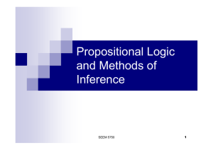 Propositional Logic and Methods of Inference