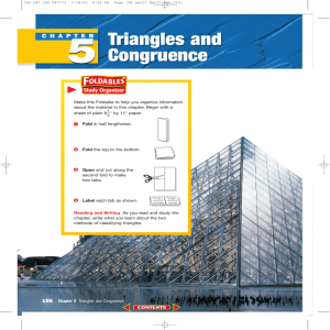 Chapter 5: Triangles and Congruence