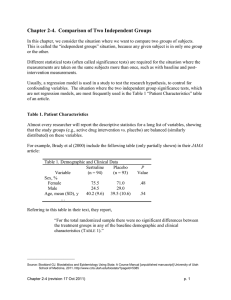 Chapter 2-4. Comparison of Two Independent Groups