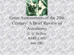 Great Astronomers of the 20th Century