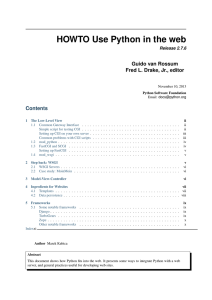 HOWTO Use Python in the web - the scientific computing wiki