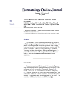 Volume 15 Number 7 July 2009 A remarkable case of cutaneous