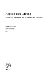 Applied Data Mining - KV Institute of Management and Information