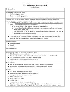 Number Riddles - Standards Toolkit