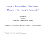Lecture 5. Time to failure - Failure intensity [4mm] Measures