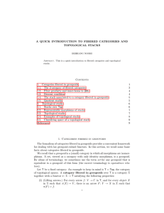 A QUICK INTRODUCTION TO FIBERED CATEGORIES AND