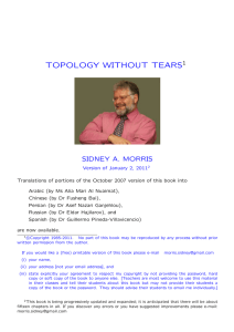 "Topology Without Tears" by Sidney A. Morris