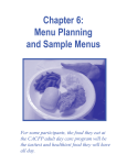 Chapter 6: Menu Planning and Sample Menus