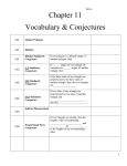 Ch 11 Vocab and Conjectures