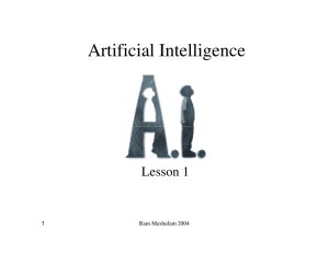 Introduction to Artificial Intelligence and Search problems