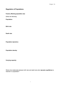 Regulation of Populations - Deans Community High School