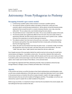 Geo-centric astronomy from Pythagoras to Ptolemy File
