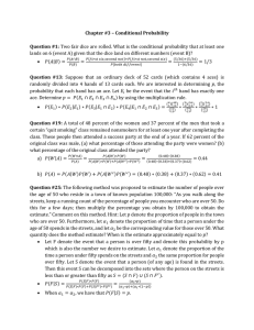 Chapter #3 - Conditional Probability