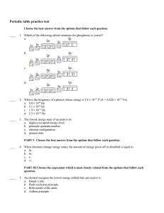 chem preap Periodic table practice test