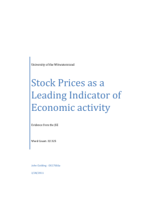 Stock Prices as a Leading Indicator of Economic activity