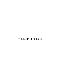 THE LATIN OF SCIENCE