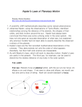 Kepler`s Laws of Planetary Motion