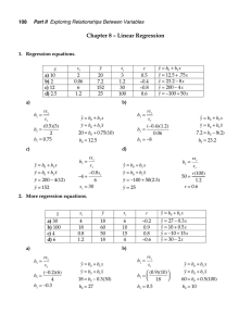 Chapter 8 – Linear Regression