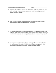 Essential amino acids and nutrition