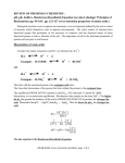 REVIEW OF FRESHMAN CHEMISTRY: pH, pK, buffers, Henderson