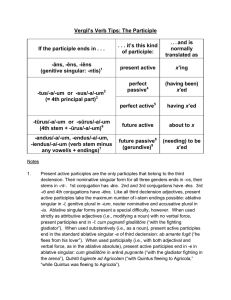 Vergil`s Verb Tips: The Participle