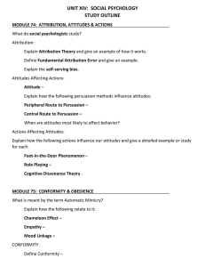 Social Psych Unit Study Outline