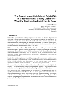 The Role of Interstitial Cells of Cajal (ICC) in
