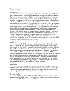 Project Summary Introduction: Geogenic sources of arsenic pose a