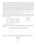 Section 8.4: Random Variables and probability distributions of