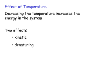 Effect of Temperature Increasing the temperature increases the