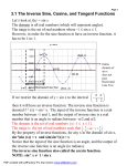 3.1 The Inverse Sine, Cosine, and Tangent Functions