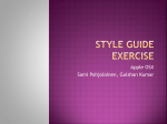 Style guide exercise