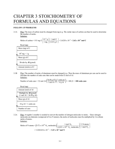 chapter 3 stoichiometry of formulas and equations