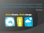 Climate change mitigation Down Under Legislative responses in a