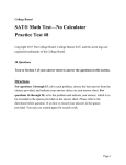 SAT Practice Test 8 Math Test: No Calculator, for