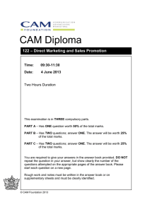 Marking Scheme-Direct Marketing and Sales Promotion