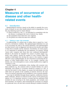 Measures of occurrence of disease and other health