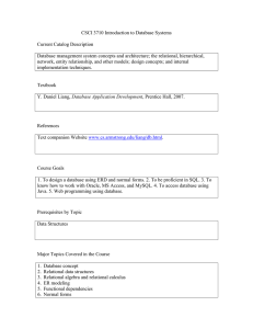 CSCI 3720 Database Systems