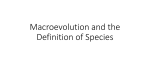 1. Notes- Macroevolution and the Definition of Species