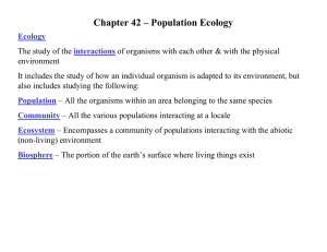 Chapter 42 – Population Ecology