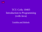 TCU CoSc 10403 Programming with Java