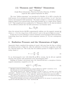 JJ Thomson and “Hidden” - Physics Department, Princeton University