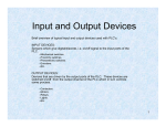 Input and Output devices - Instrumentation/ElecEng