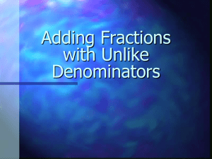 Adding Fractions with unlike denominators