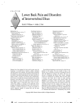 Lower Back Pain and Disorders of Intervertebral Discs Lower Back