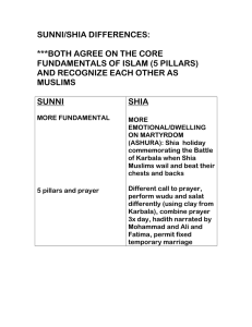 sunni/shia differences - Livingston Public Schools