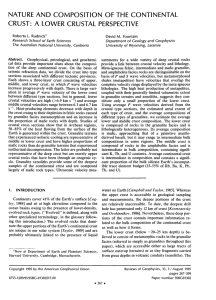 nature and composition of the continental crust